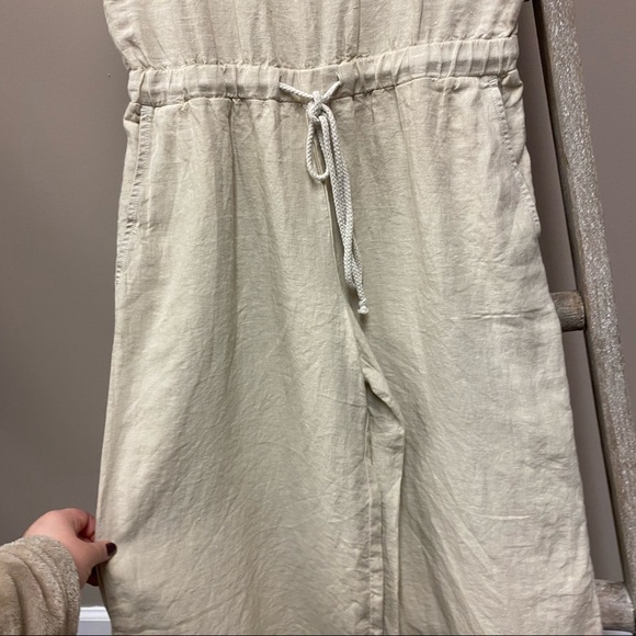 Cloth and Stone tie waist linen jumpsuit NWOT - Picture 5 of 8